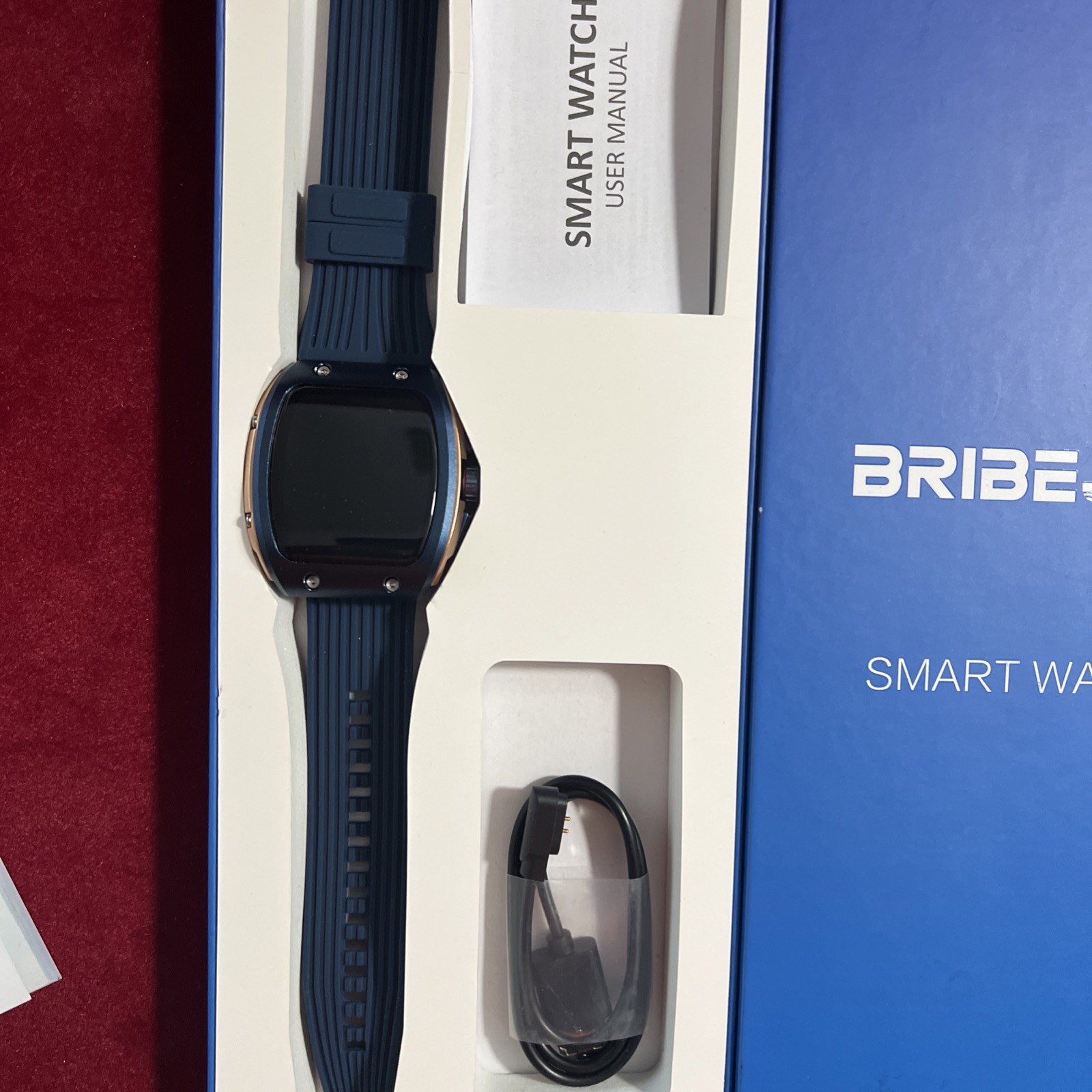 Bribejat Smart Watches For Men 1.76 Hd Square Touchscreen Heart Rate/Spo2/Sleep