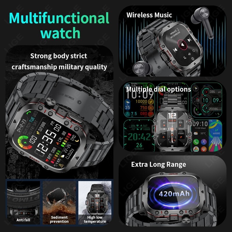 Smart Watch for Men Women Call Receive/Dial Fitness Blood Pressure Waterproof US