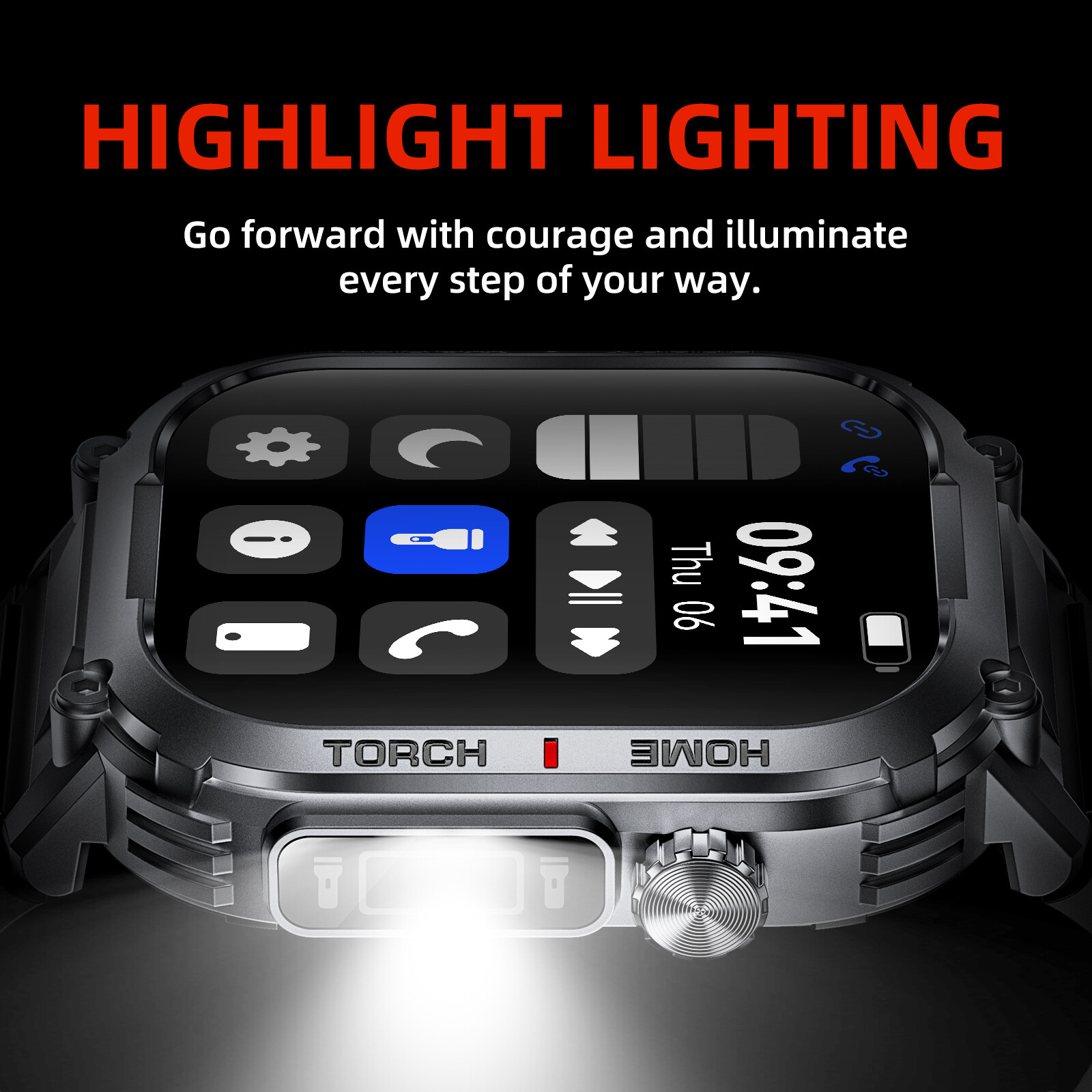 Military Smart Watch for Men (Call Receive/Dial) Rugged Tactical Fitness Tracker