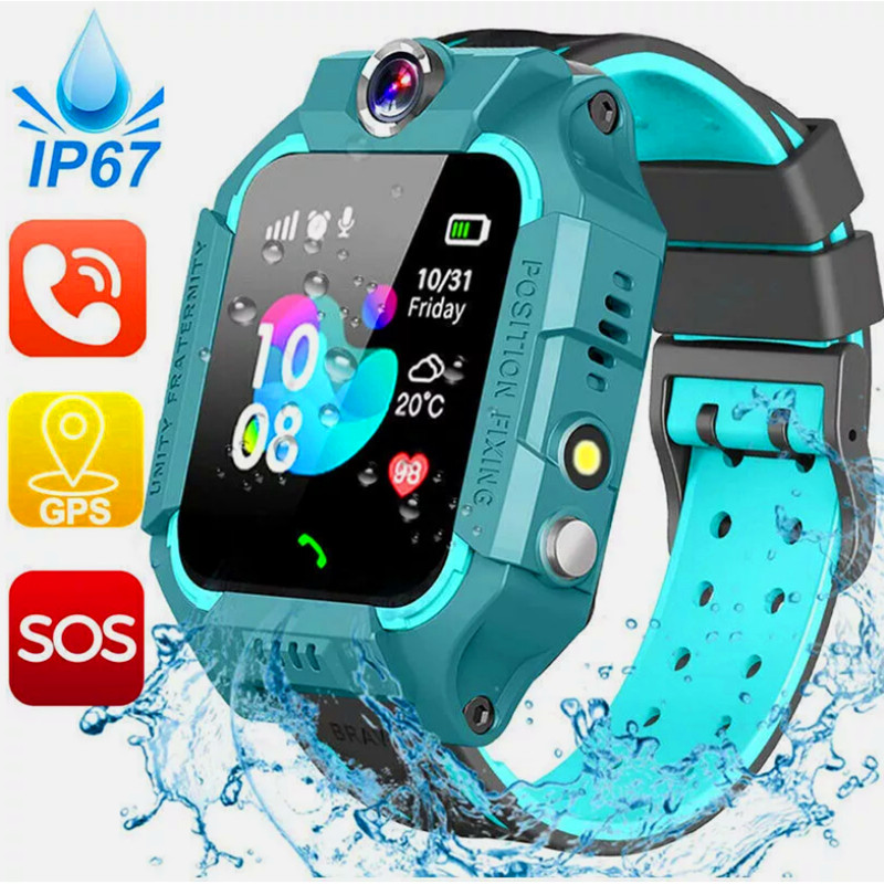 IP67 Waterproof Kids Smart Watch Camera GPS Tracker SOS Call Phone Watches