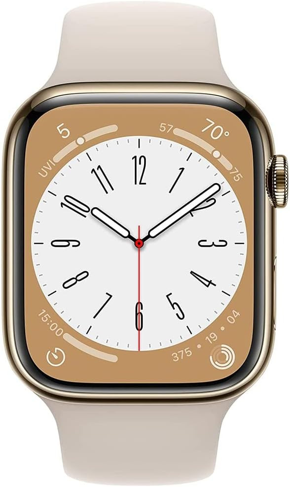 Apple Watch Series 8 (GPS + LTE) 41MM Gold Stainless Steel Case Starlight Sport