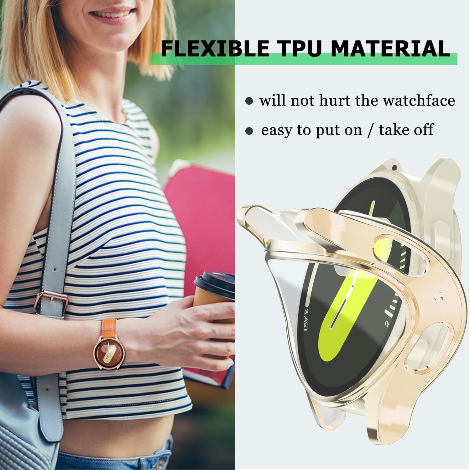 16Pack Soft TPU Bumper Case for Samsung Galaxy Watch 7 44mm Touch-Responsive