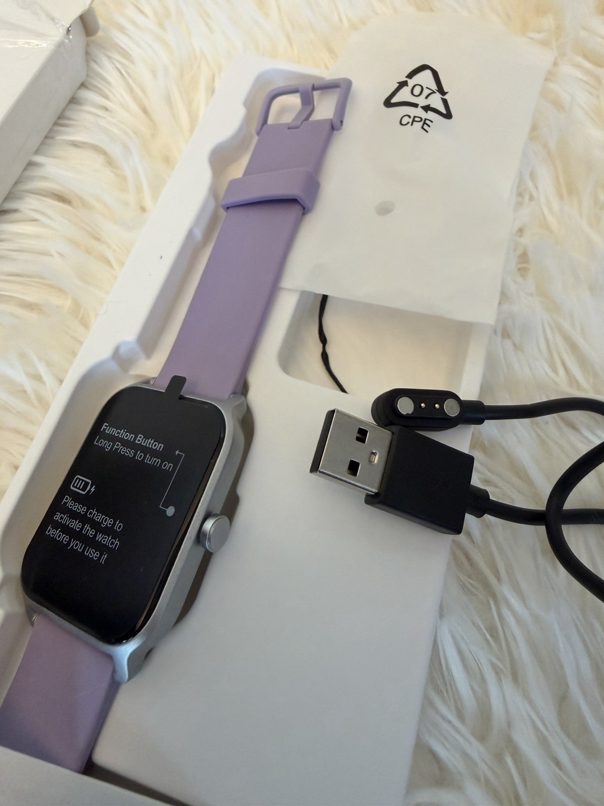 Smart Watch IDW13, Purple Silicone Band 1.8″ Display Heart Rate Bluetooth 22mm