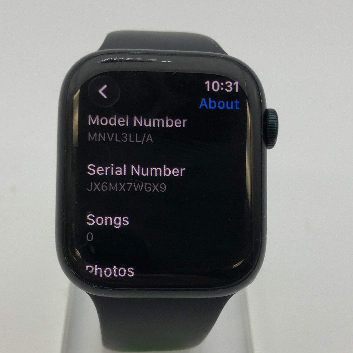Unlocked Apple Watch Series 8 45MM Black Aluminum Black Sport Band MNVL3LL/A