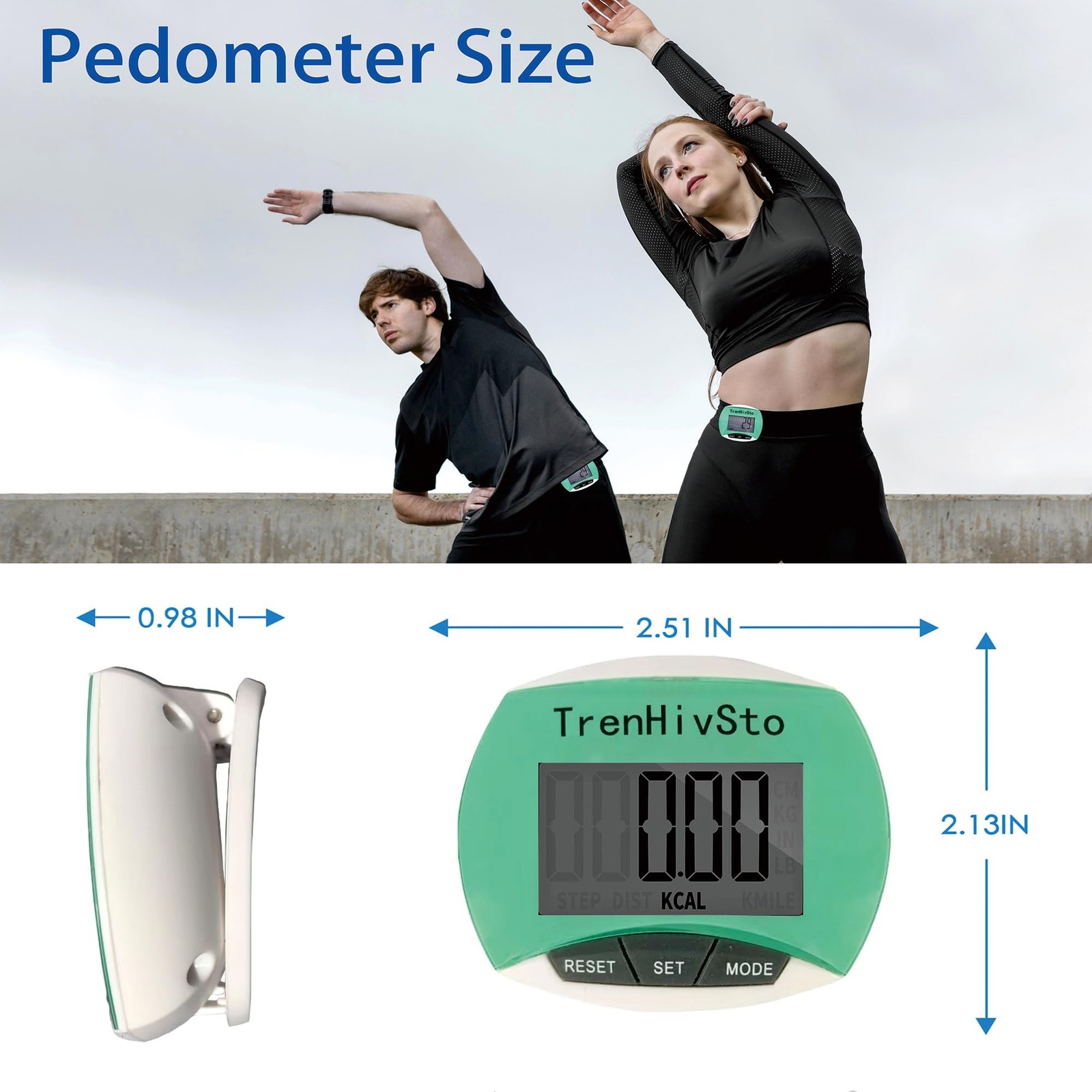 Pedometer for Walking Steps and Miles,Simple Step Counter Clip on Pedometer for