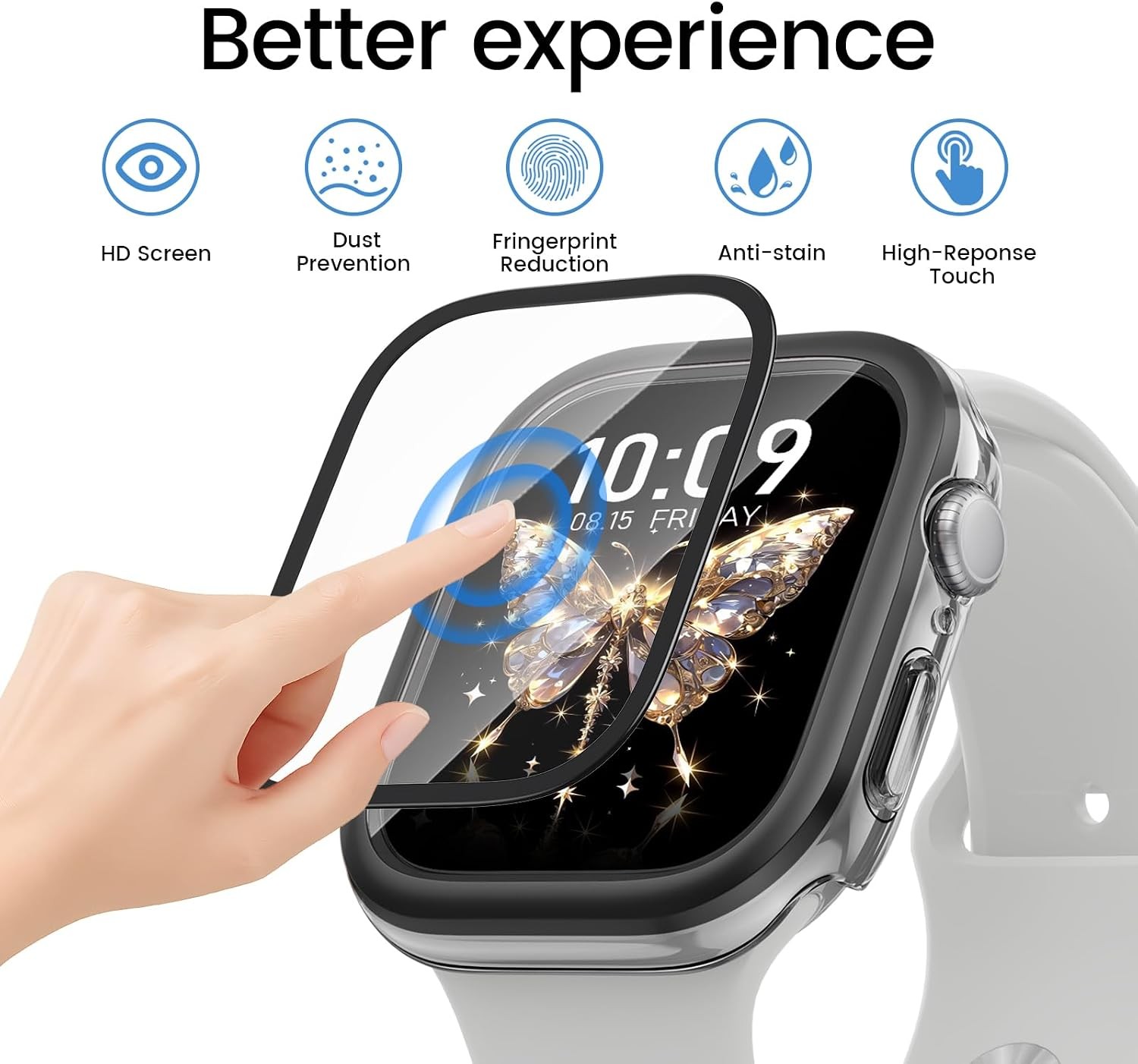 2 in 1 Metal+PC Case for Apple Watch Series 11/10 42mm with Waterproof Tempered