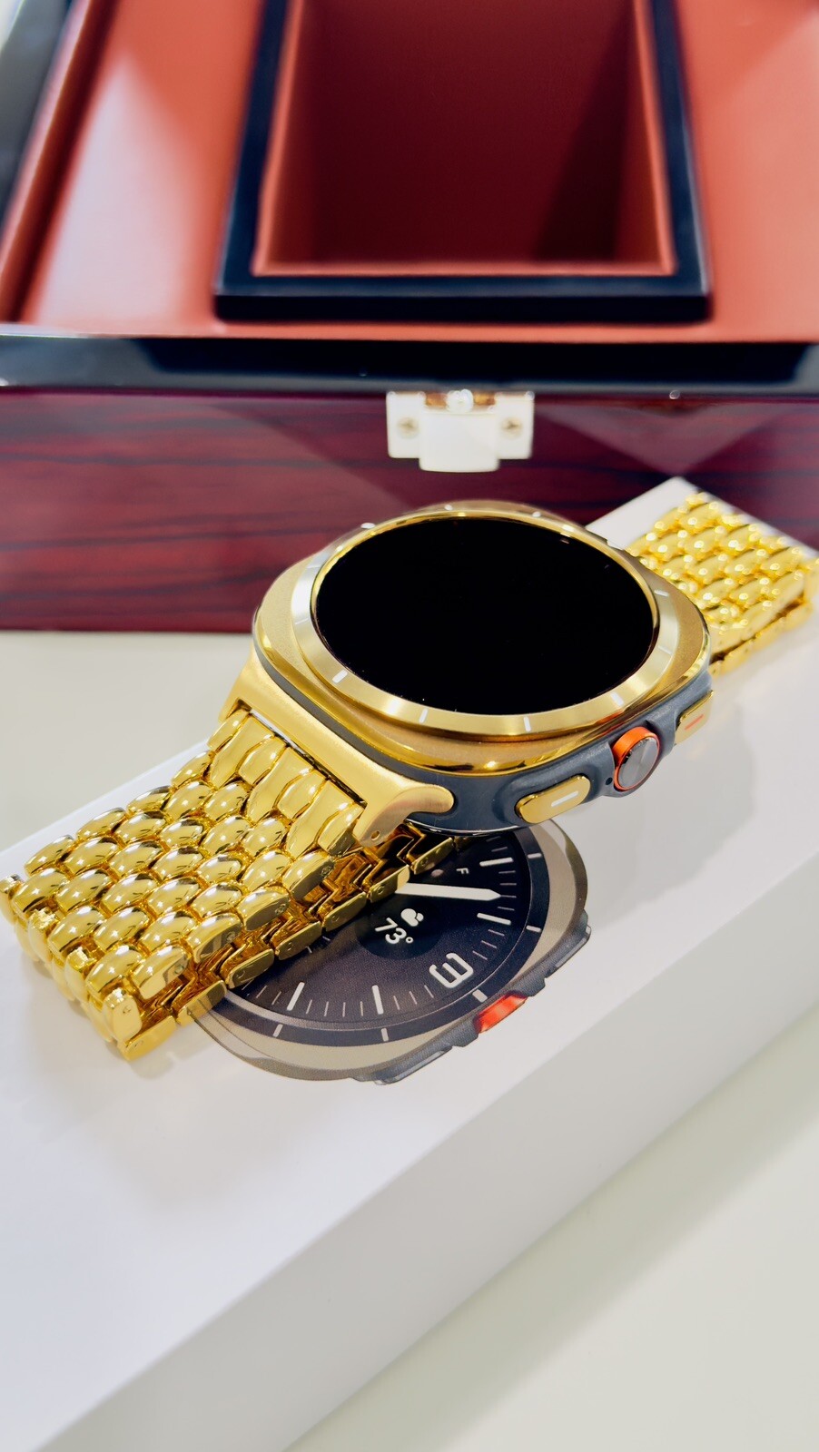 CUSTOM GOLD Samsung Galaxy Watch Ultra Black 47mm 24k Gold Plated Band And Black