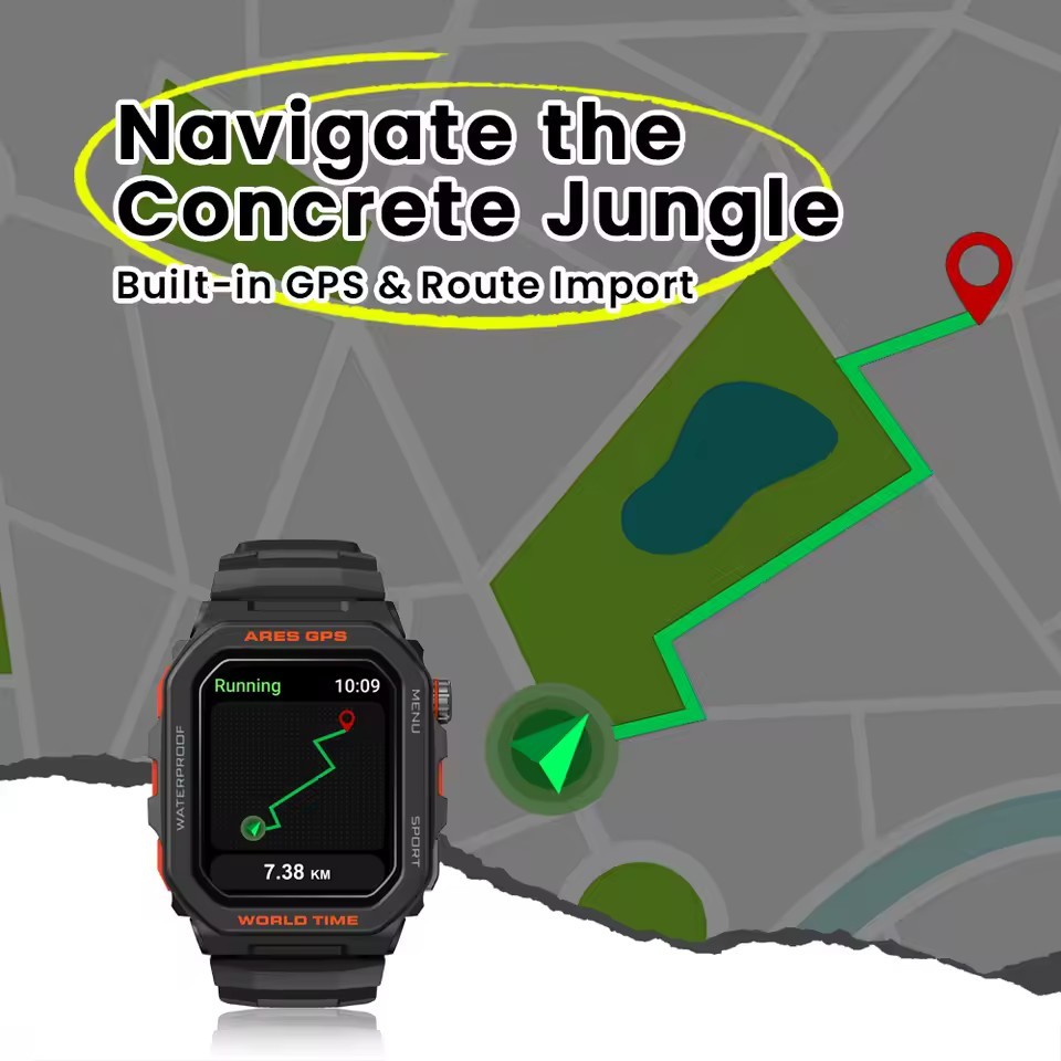 SmartWatch Zeblaze Ares GPS, Alexa, Voice calls, hear Rate, Activity Tracker, BT