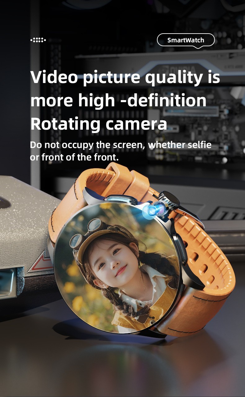 5G Smart Watch with Rotating Camera 1.95″AMOLED Screen,Android 9.0 Dual System