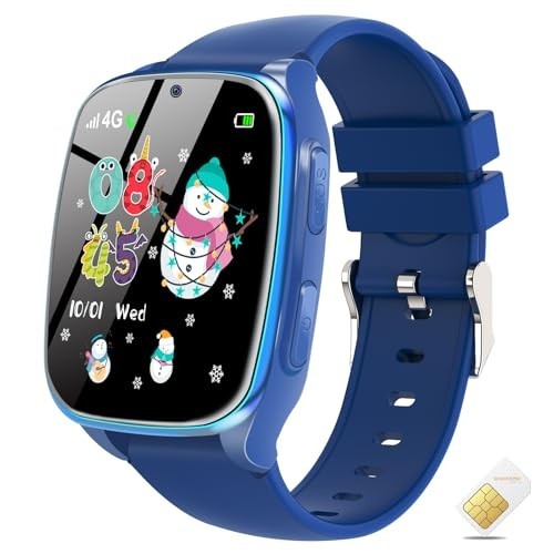 4G Kids Smart Watch with SIM Card, SOS Call, Camera, Music & Games – Gift for Ag