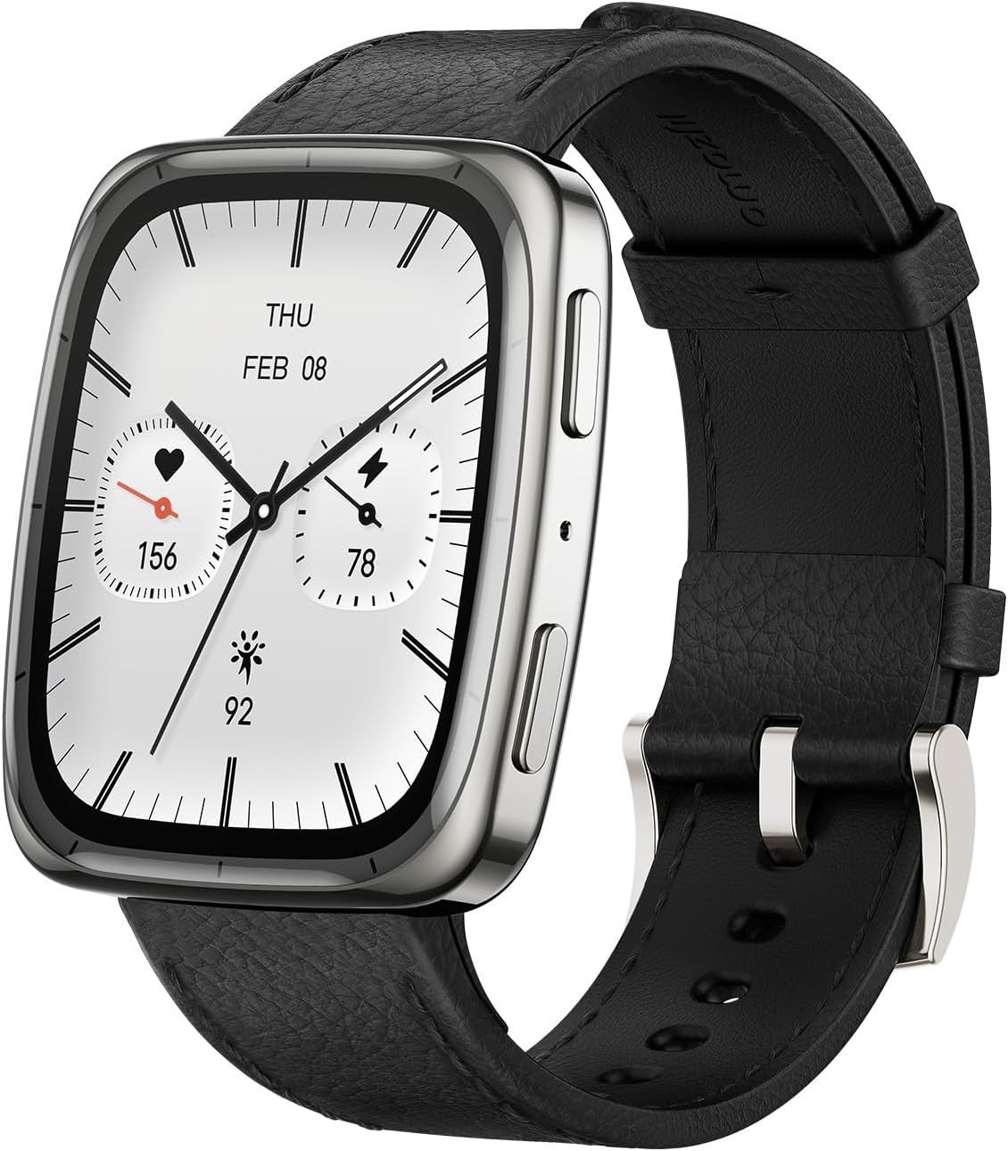 Amazfit Active 2 Smart Watch Android iPhone GPS Health Monitor (Black Leather)