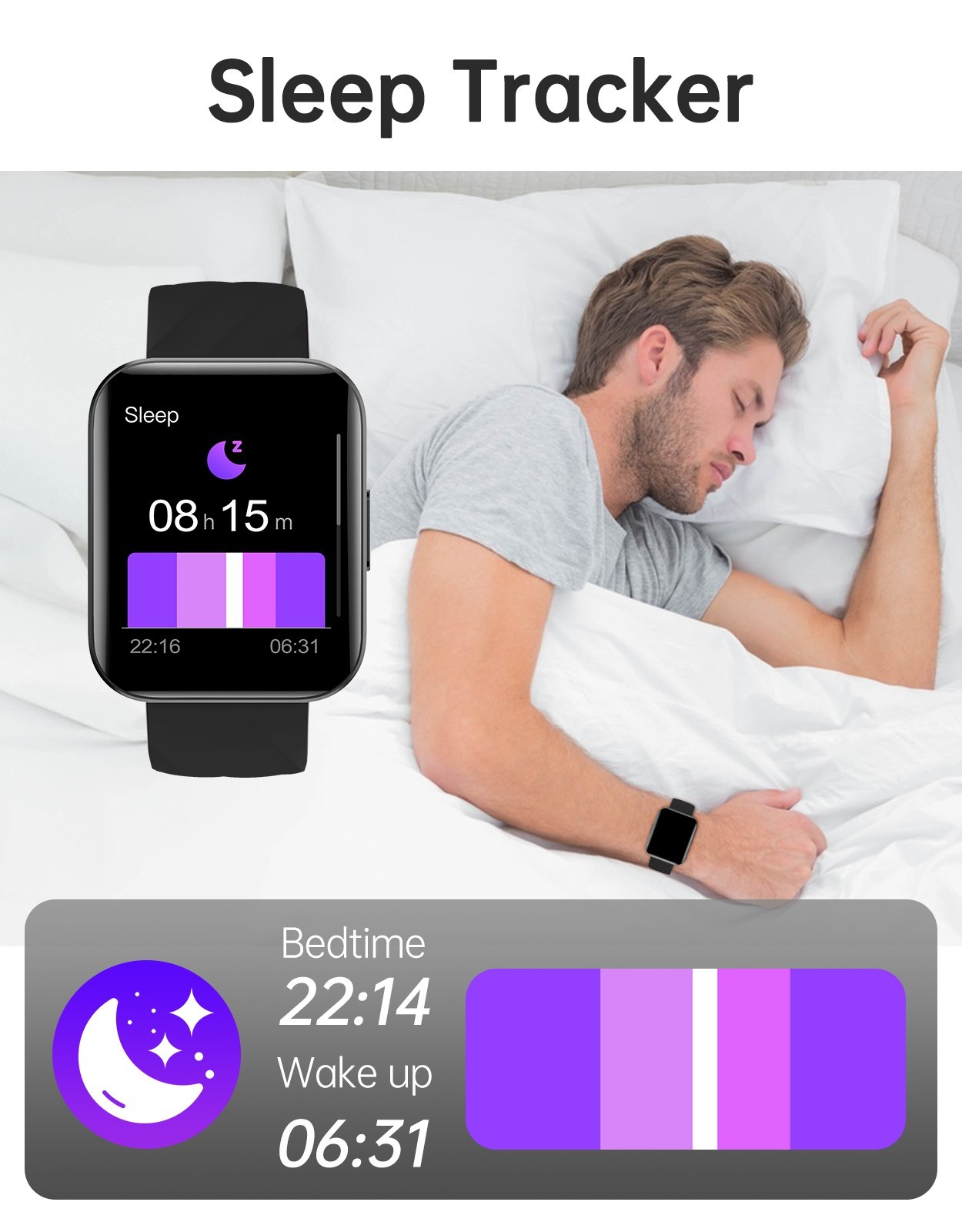 Waterproof Smart Watch Men Women Sleep Heart Rate Monitor For iOS Android