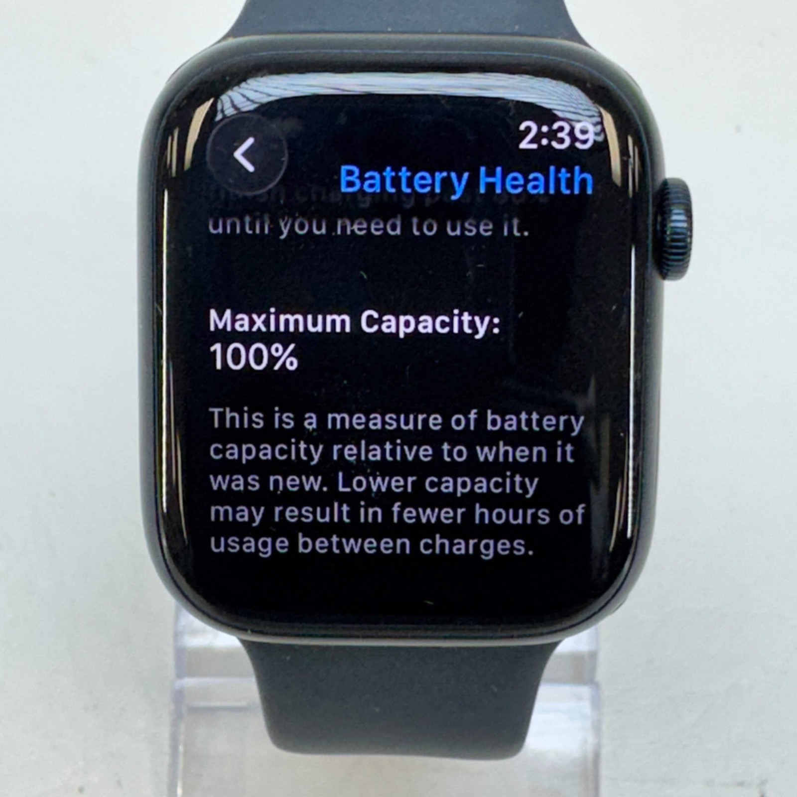 Unlocked Apple Watch Series 8 45MM Midnight Stainless Steel Black Sport Band MNV