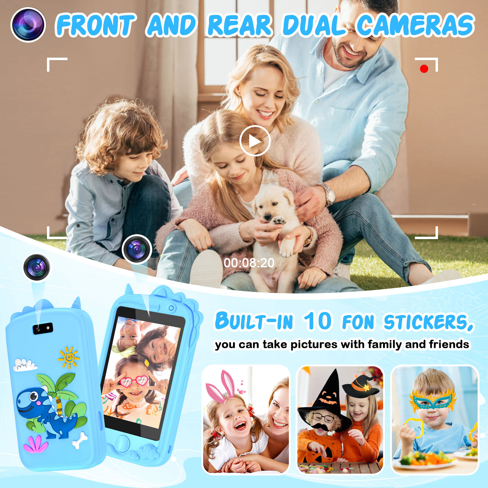 Kids Smart Phone Watch Touchscreen Smartwatch Phone Boys Girls Educational Toy