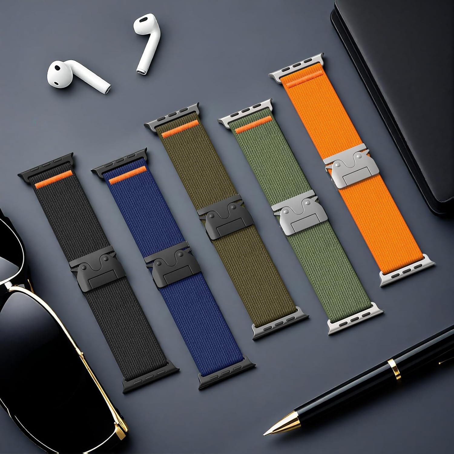 Elastic Sport Strap Compatible with Apple Watch Ultra 49mm, Adjustable Nylon