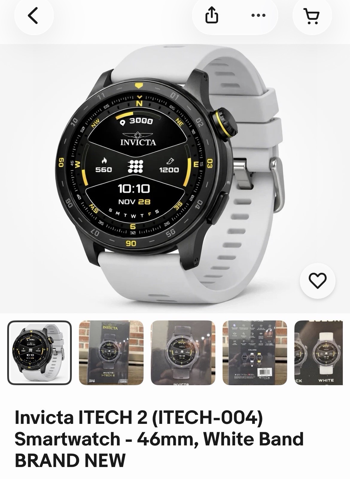 Invicta I-TECH 2 ITECH-004 Smartwatch Built-in GPS 46mm White Silicone