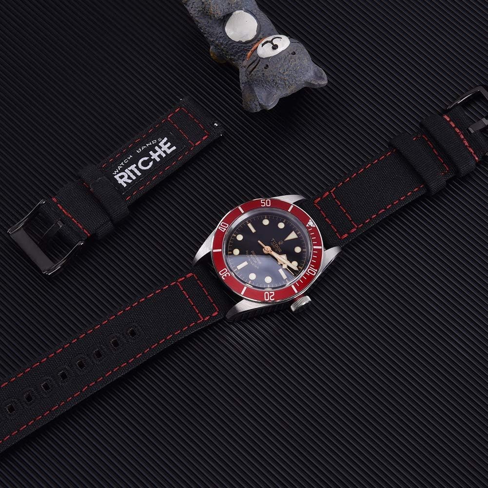 Canvas Vintage Quick Release Strap Compatible with 18mm 20mm 22mm 24mm