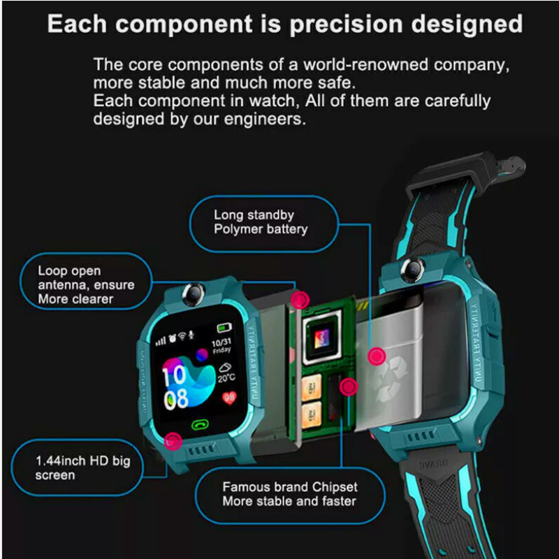 IP67 Waterproof Kids Smart Watch Camera GPS Tracker SOS Call Phone Watches