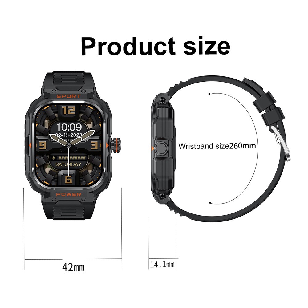 Smartwatch With Earbuds 2.01-inch IPS High-Clear Screen Sports Health Sleep GWIN