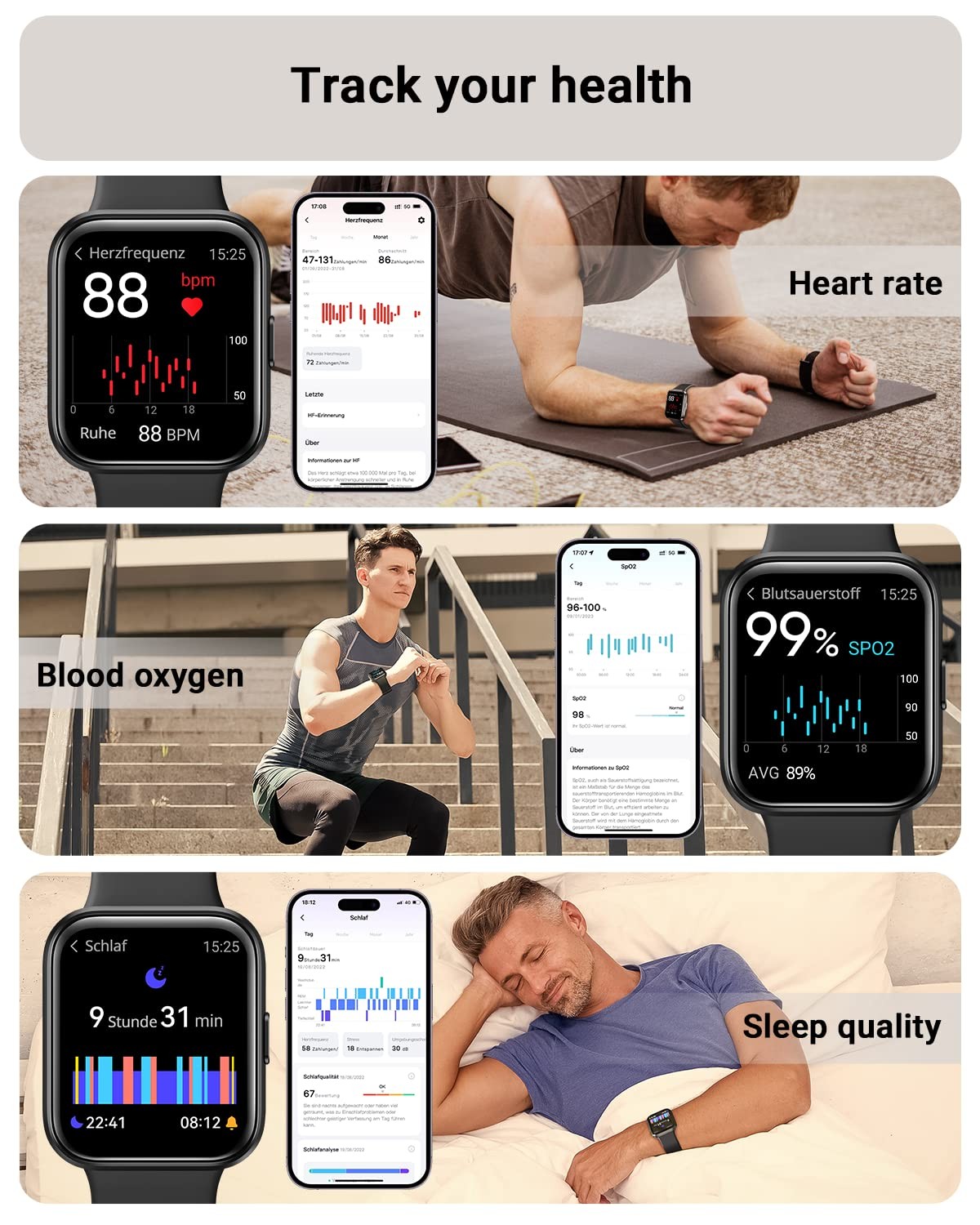 Tensky Smart Watch for Men/Women Android/iPhone/Samsung, Alexa Built-in, 1.8″…