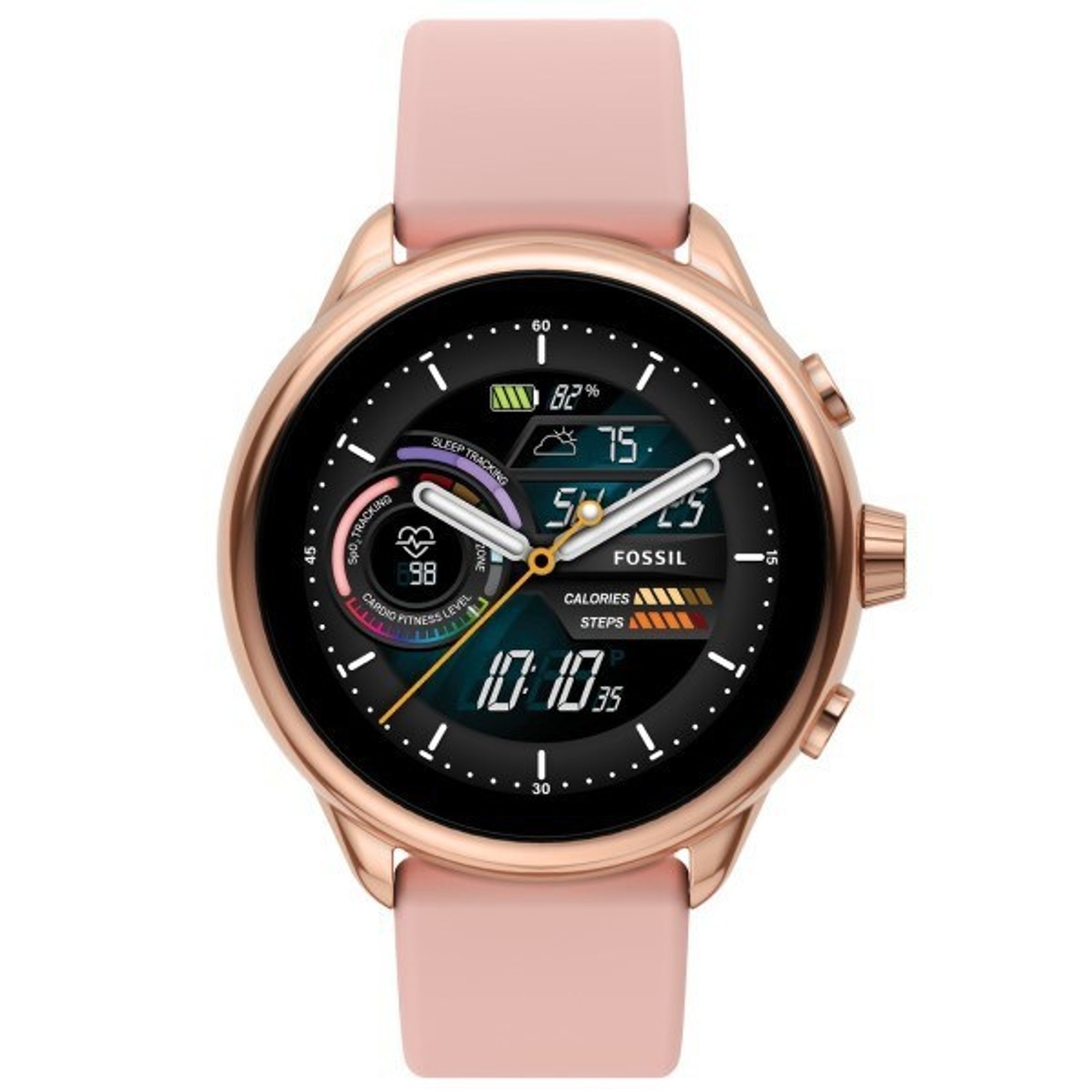 Fossil Gen 6 Wellness Women Smartwatch FTW4071 Gold Pink Silicone GPS Heart Rate