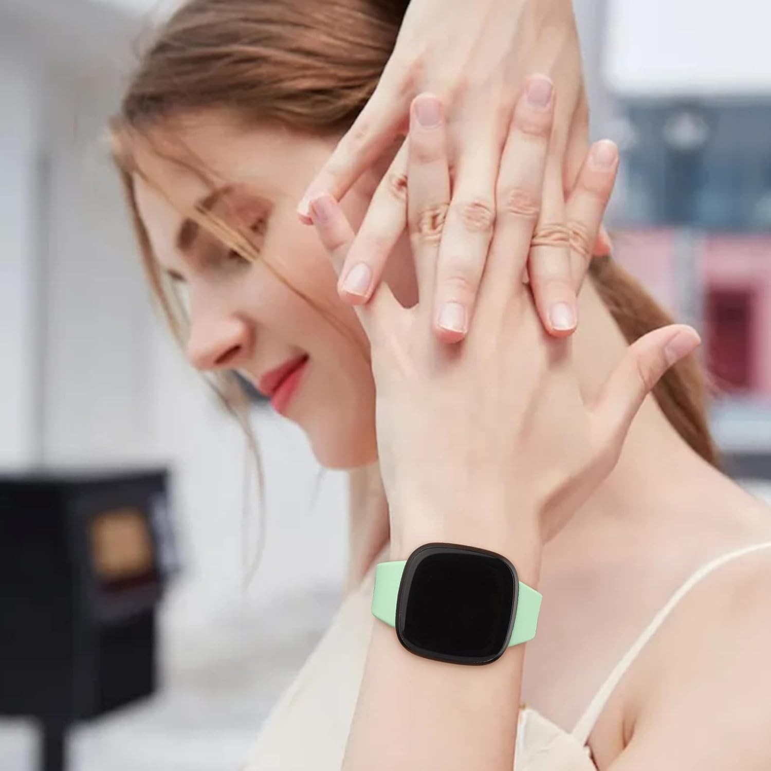 Soft Silicone Strap Compatible with Fitbit Sense 2, Versa 4, 40mm
