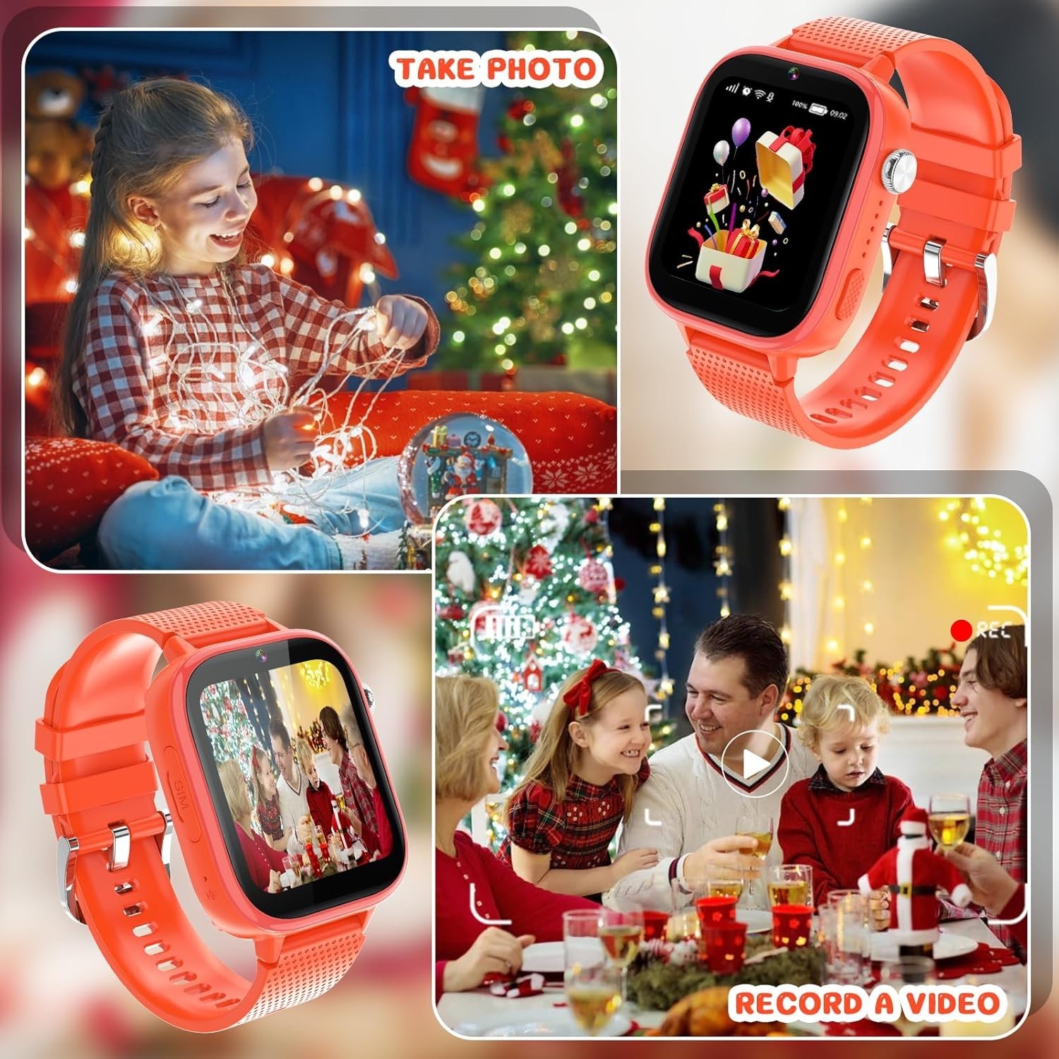 NWB OKYUK 4G Smartwatch, Kids Watch w/SIM Card, Games, SOS Emergency Call Button