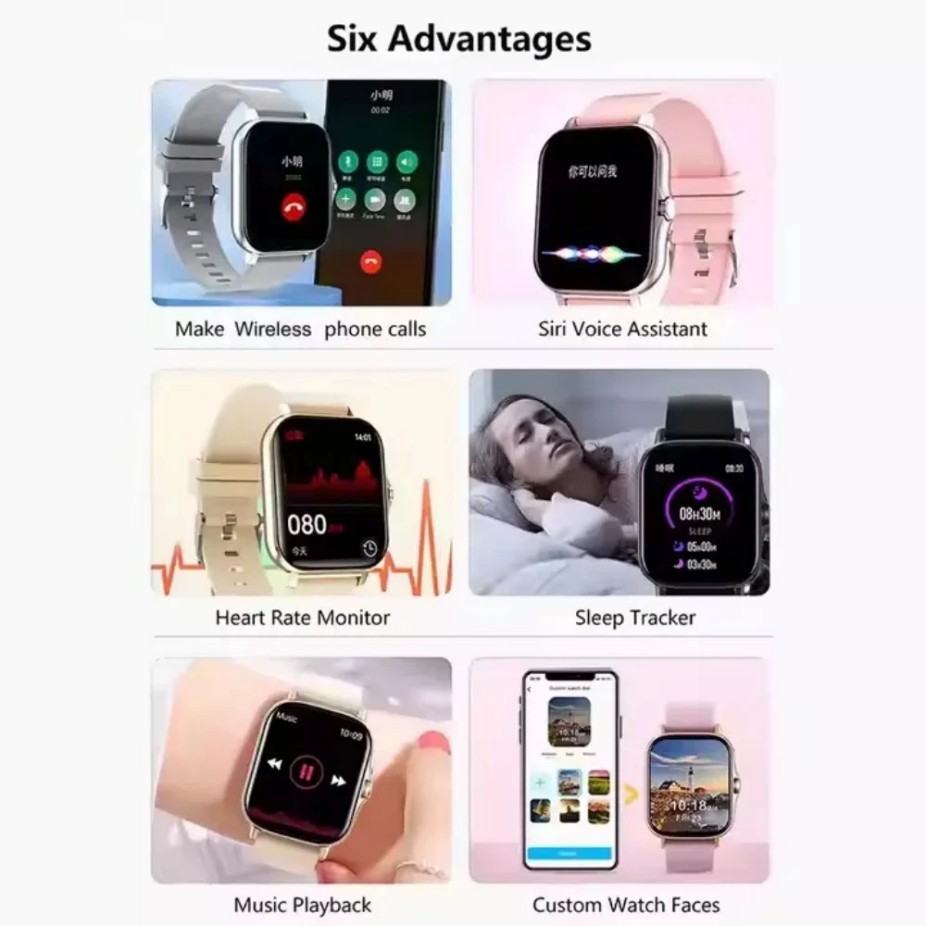 Bluetooth Smart Watch Waterproof Heart Rate Monitor for iPhone Android //%#