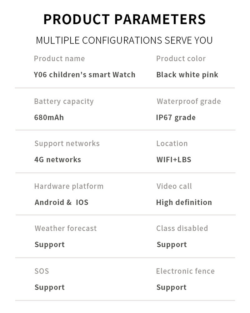 Kids Smart Watch Phone 4G Two Way Call Camera Video Call Activity Trackers
