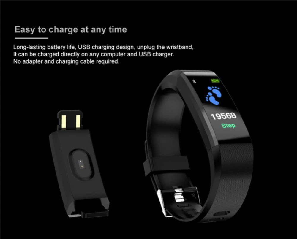 USA Sports Fitness Tracker Watch Heart Rate Blood Pleasure Activity Monitor Lot