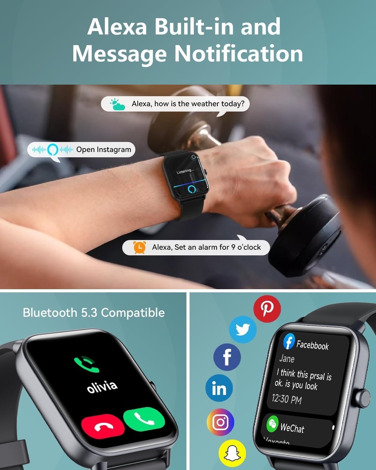 Reloj Inteligente para Hombres y Mujeres – Llamadas Inalámbricas, Impermeable