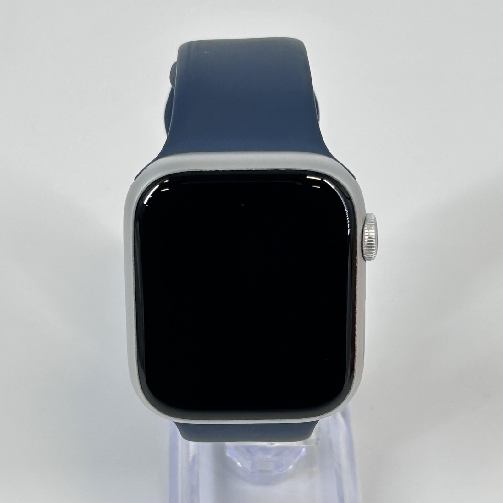 Apple Watch (Series 9) 45mm Silver Aluminum (LTE) w/ Navy Blue Sport – Very Good