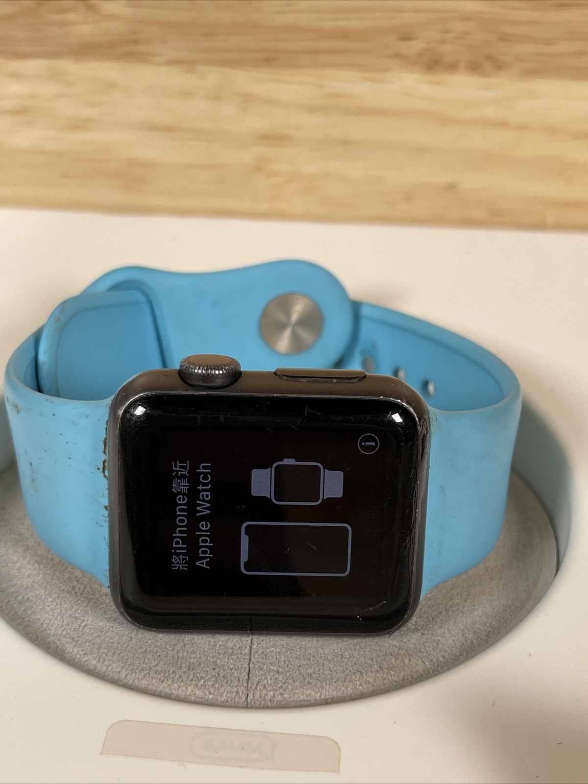 Apple Watch Series 1 38mm Space Gray Case w/ Blue Band MP022LL/A OS Updated