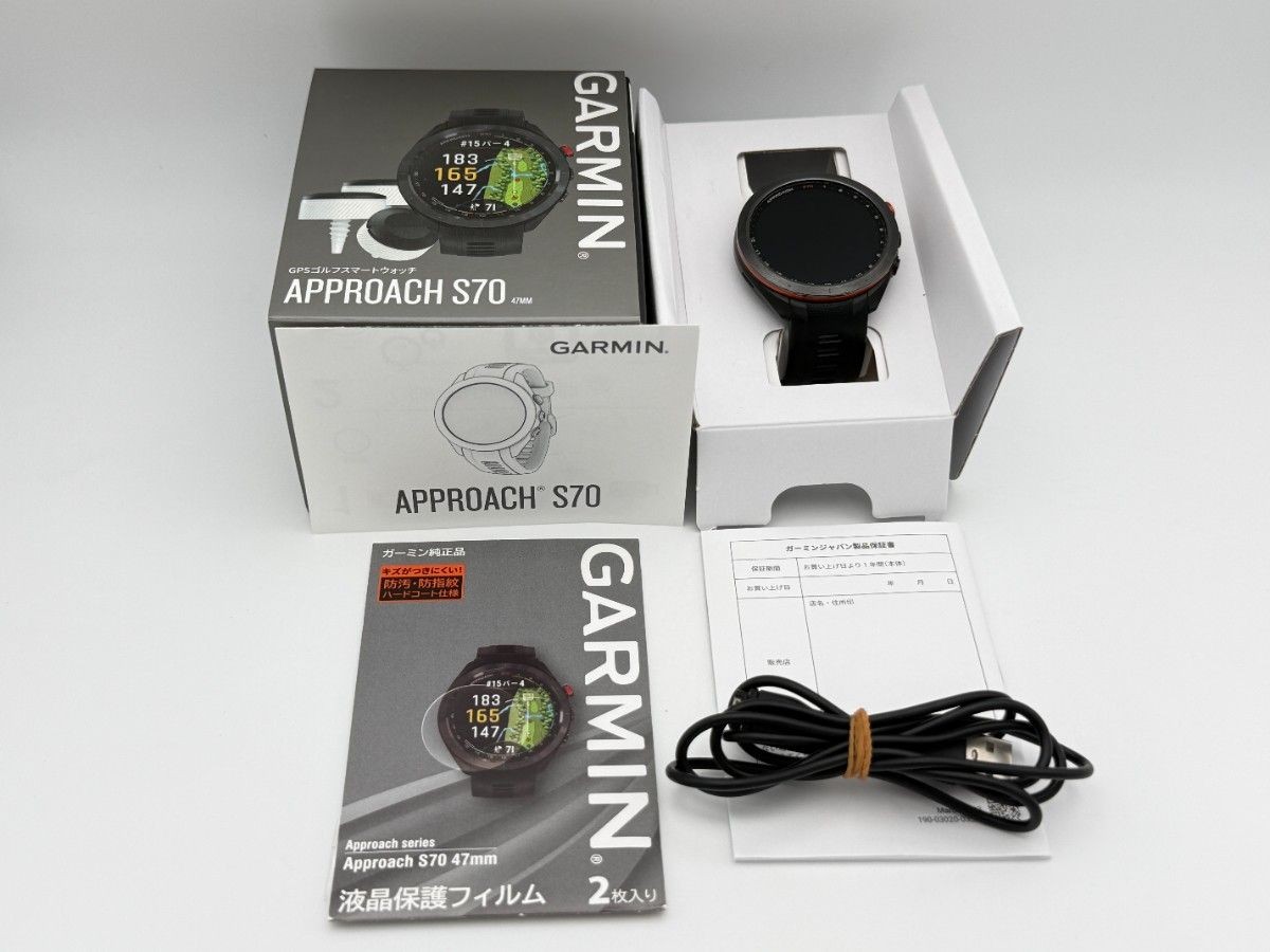 Garmin Approach S70 47mm Black Used GPS Smartwatch Analog Display Golf GPS Navi