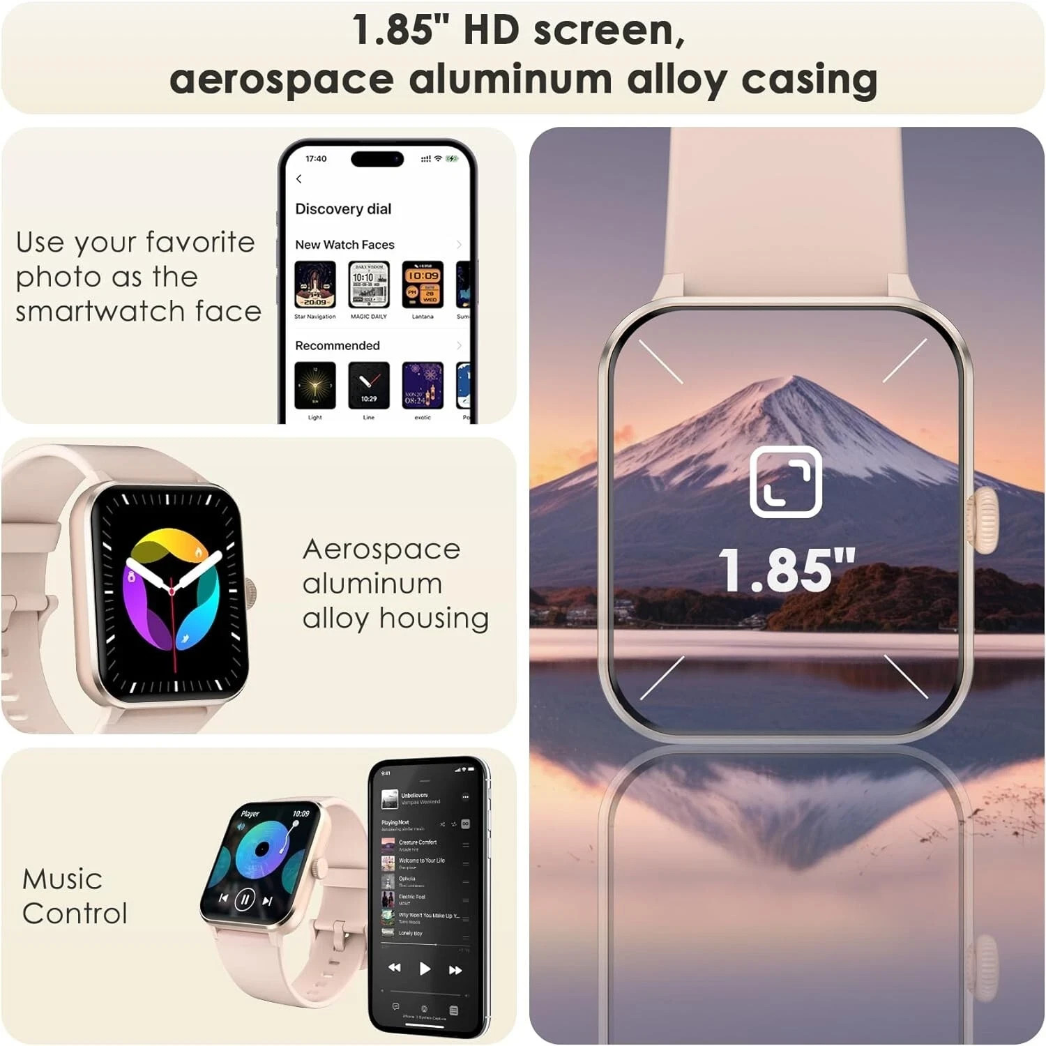 Smartwatch for Men/Women Bluetooth Compatible with iPhone Samsung Android