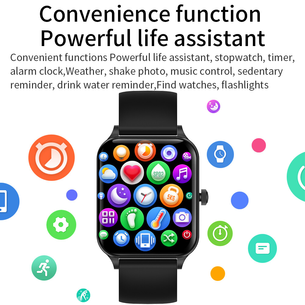 Smart Waterproof Watch Heart Rate Blood Pressure Sleep Tracker for iOS Android