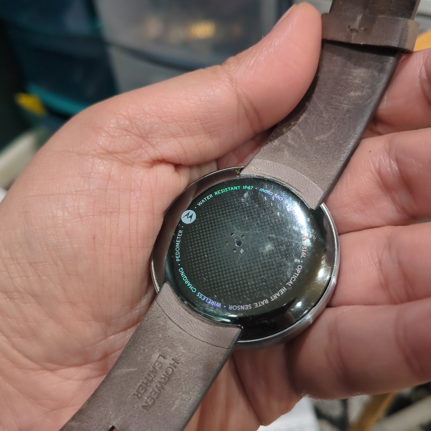 MOTOROLA MOTO 360 WR IP67 Heart Rate Pedometer Smart Watch Silver – Untested