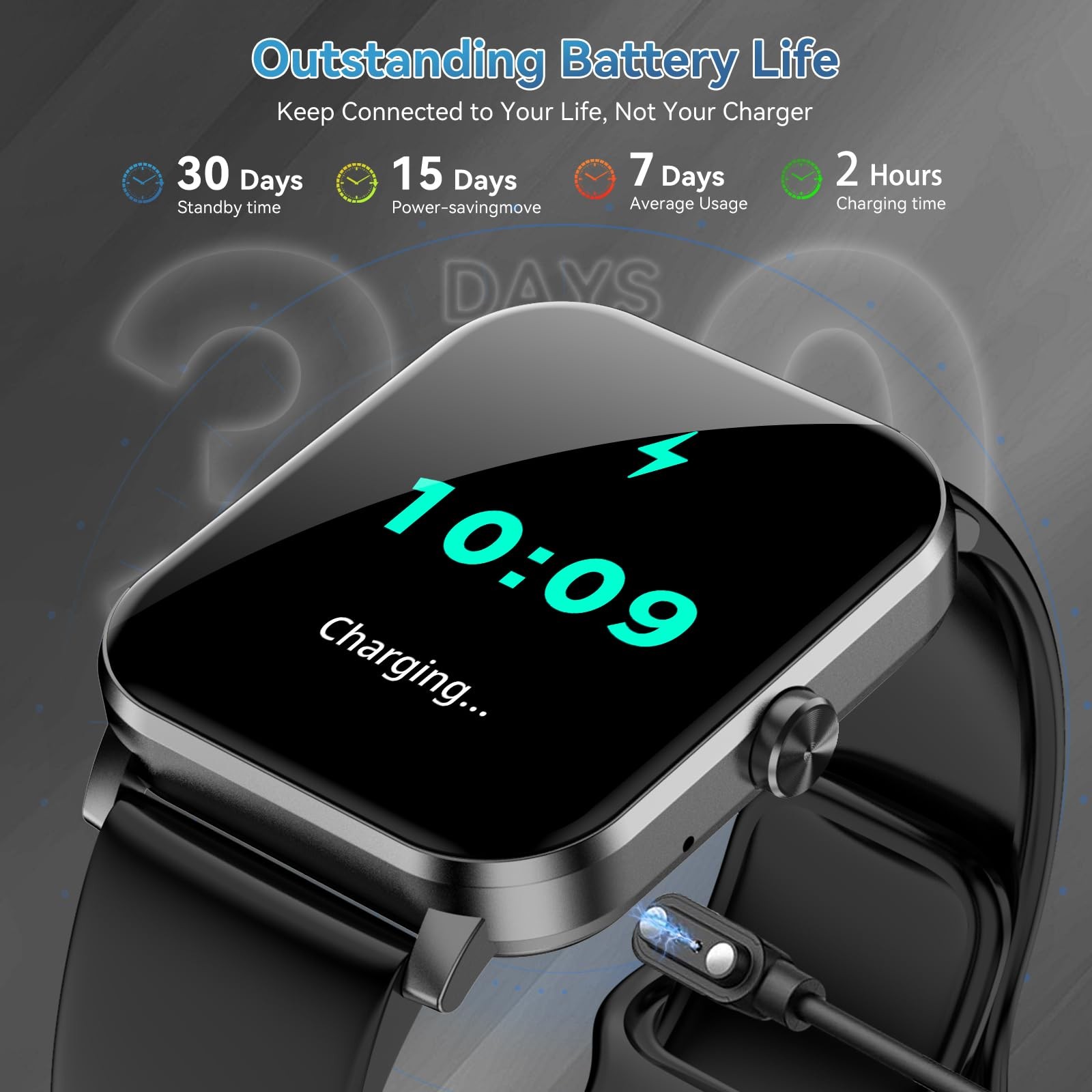 Smart Watches for Men Women, 1.85″ HD Touch Screen Fitness Watch with 7 Days …