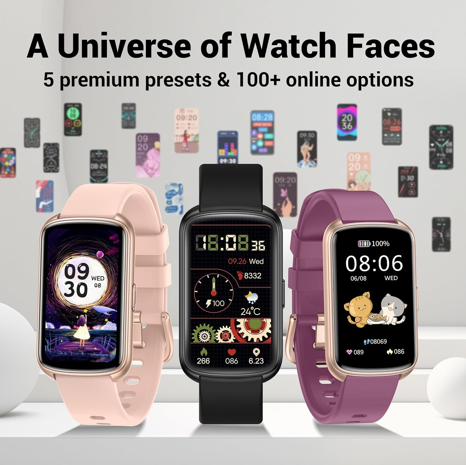 1.47” Waterproof Smartwatch – Heart Rate & Blood Oxygen Activity Tracker