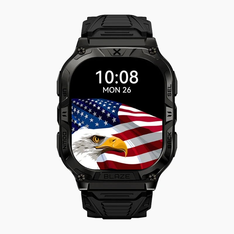 CARBINOX “BLAZE TYPE S ” Tactical Military Smartwatch IP69K Black – NEW w/ BONUS