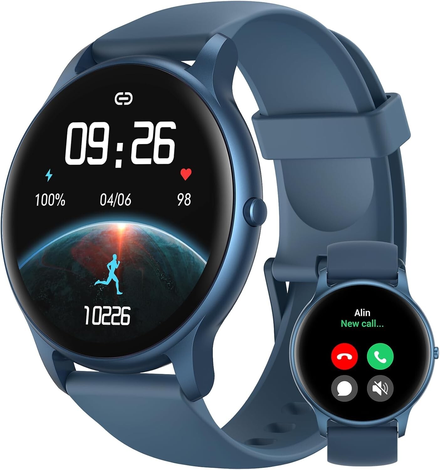 Round Smart Watch Waterpoof/Heart Rate/Steps for Motorola moto g power (2025)
