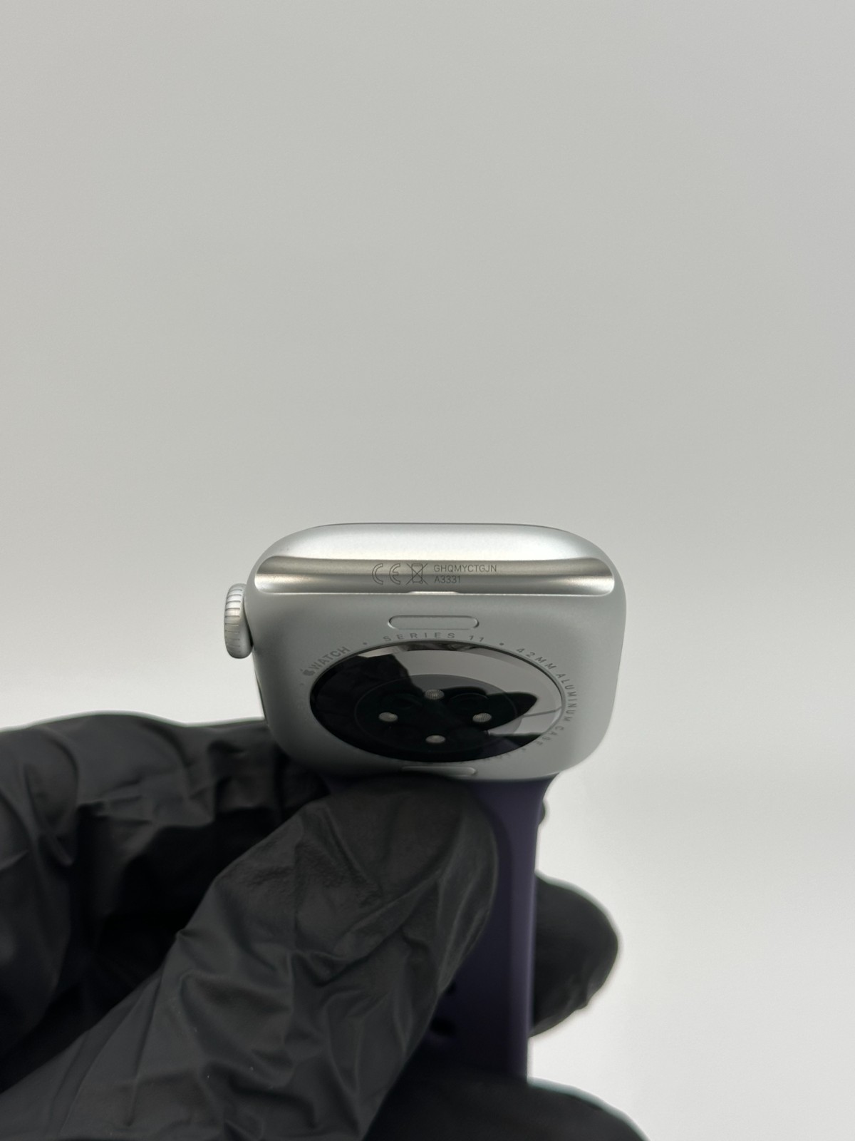 Apple Watch Series 11 42mm GPS Silver Case w Purple Fog Sport Band S/M MEU64LW/A