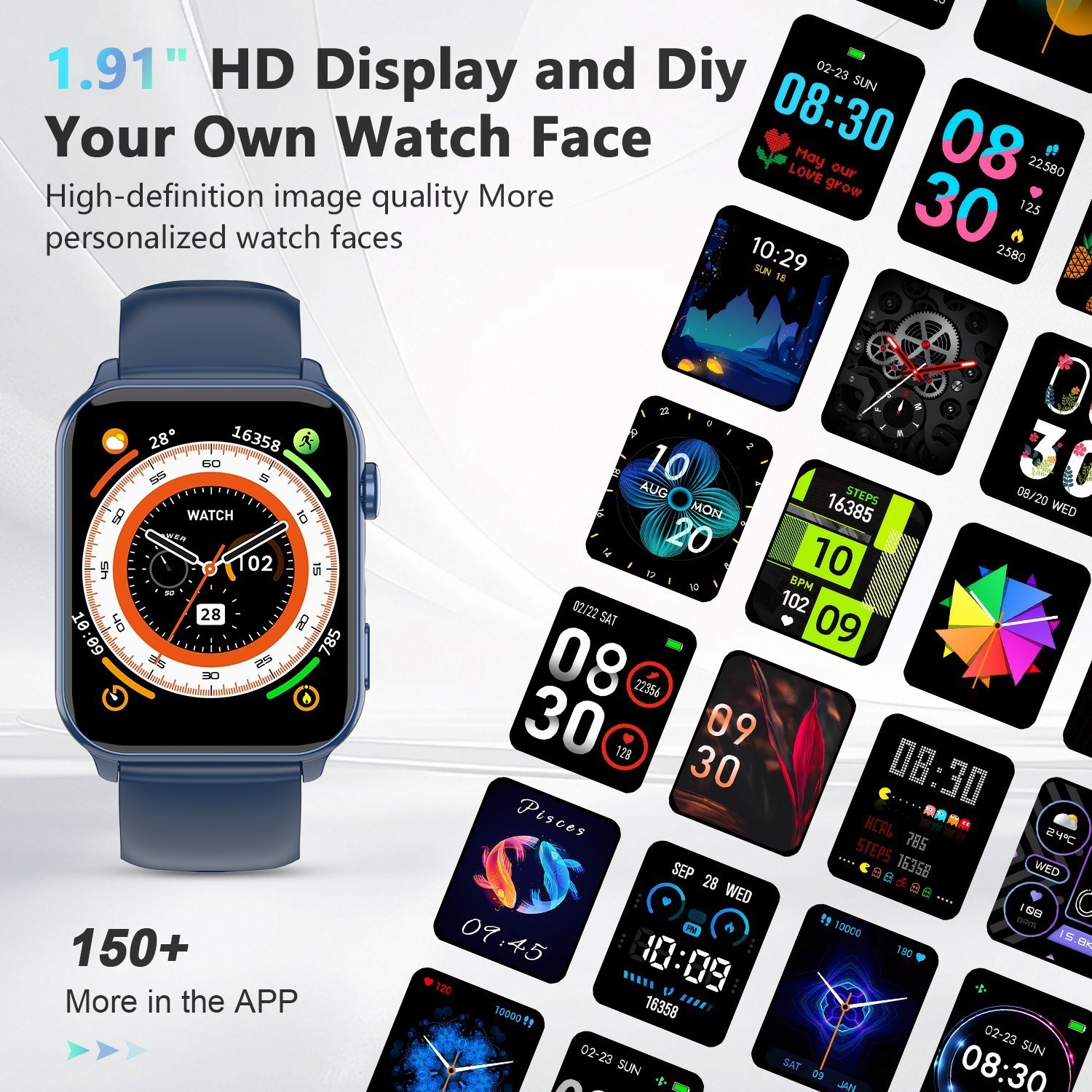 IOWODO Bluetooth Smart Watch Call Women Men Fitness Tracker For iPhone Samsung”