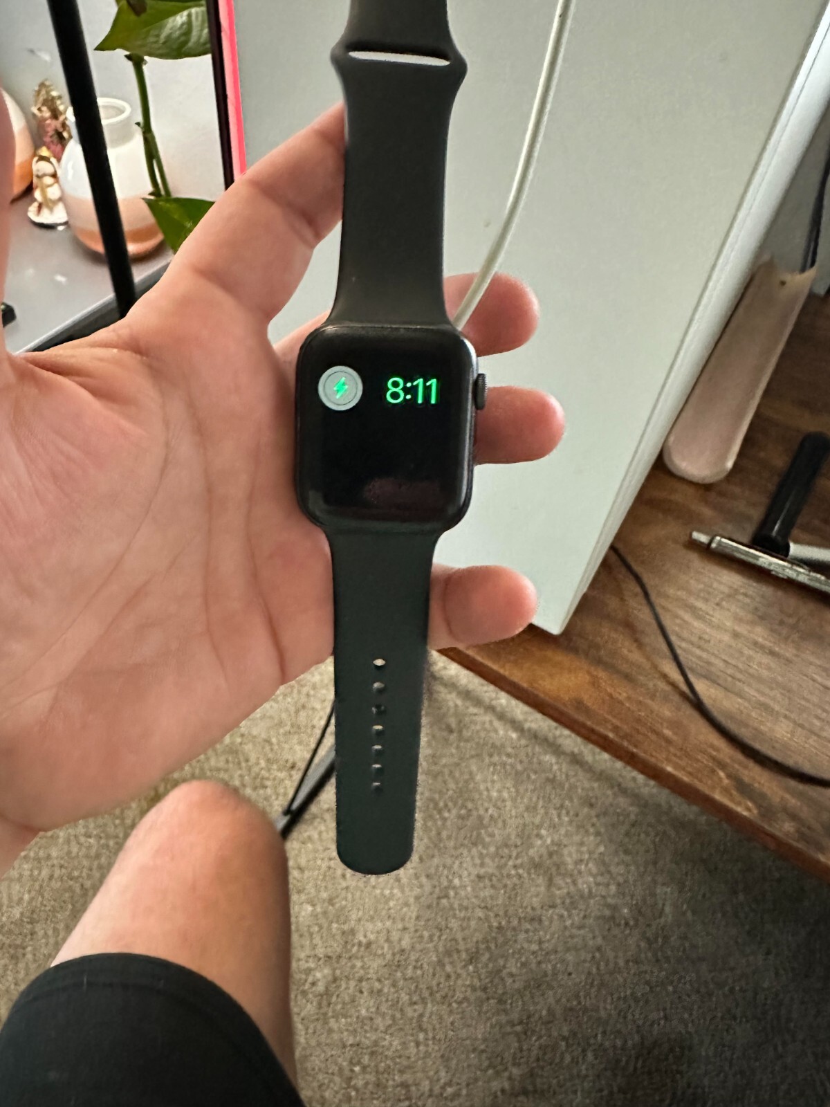 Apple Watch Series 5 44mm Space Gray Aluminum Case with Black Sport Band – S/M &