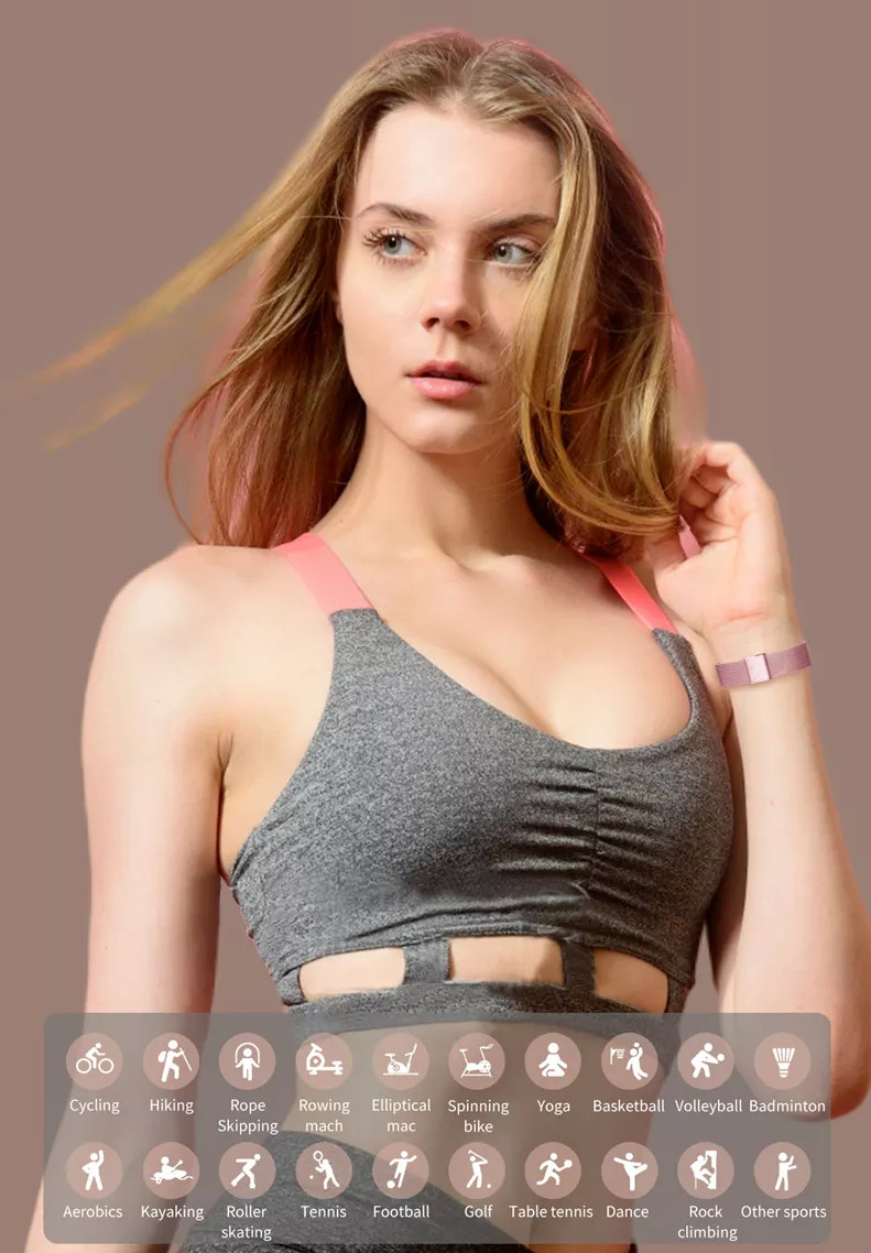 Women Fashion Smart Watch Heart Rate Blood Pressure Sleep Monitor-New