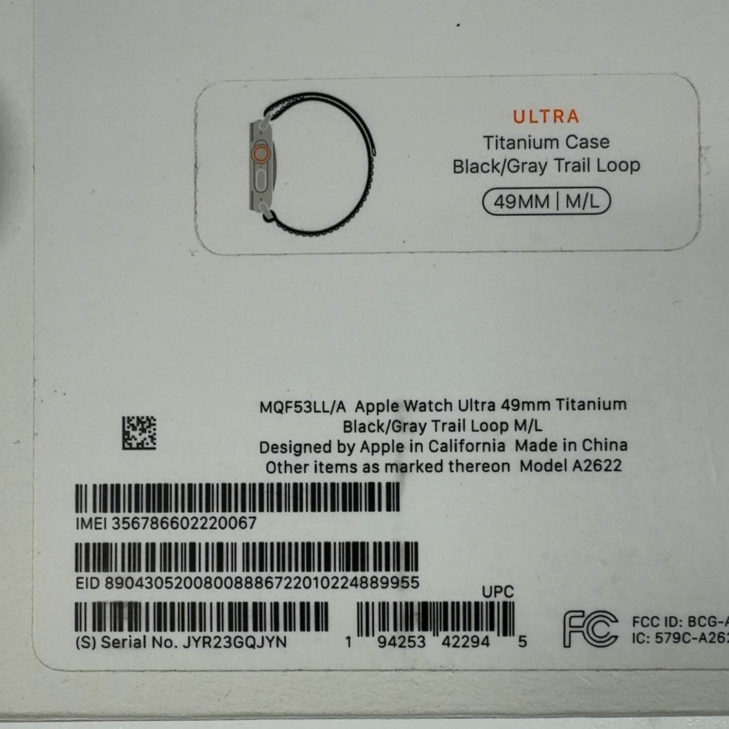 Unlocked Apple Watch Ultra 2 49MM Natural Titanium MQF53LL/A