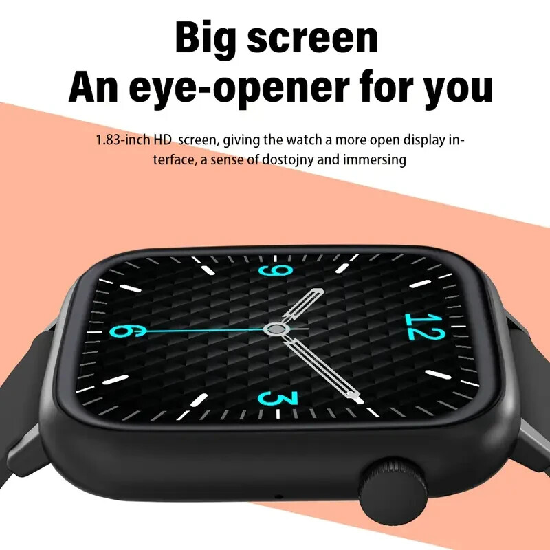 Dark Pink Smart Watch 1.83″ HD Touch Screen Text/Make/Receive Calls Fitness Trak