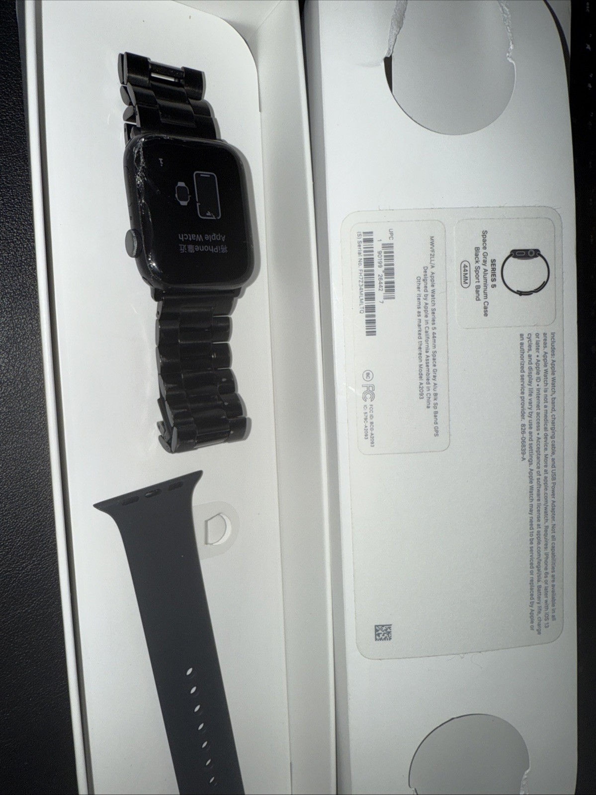 Apple Watch Series 5 44mm space gray aluminum case black sport gps Smart Watch