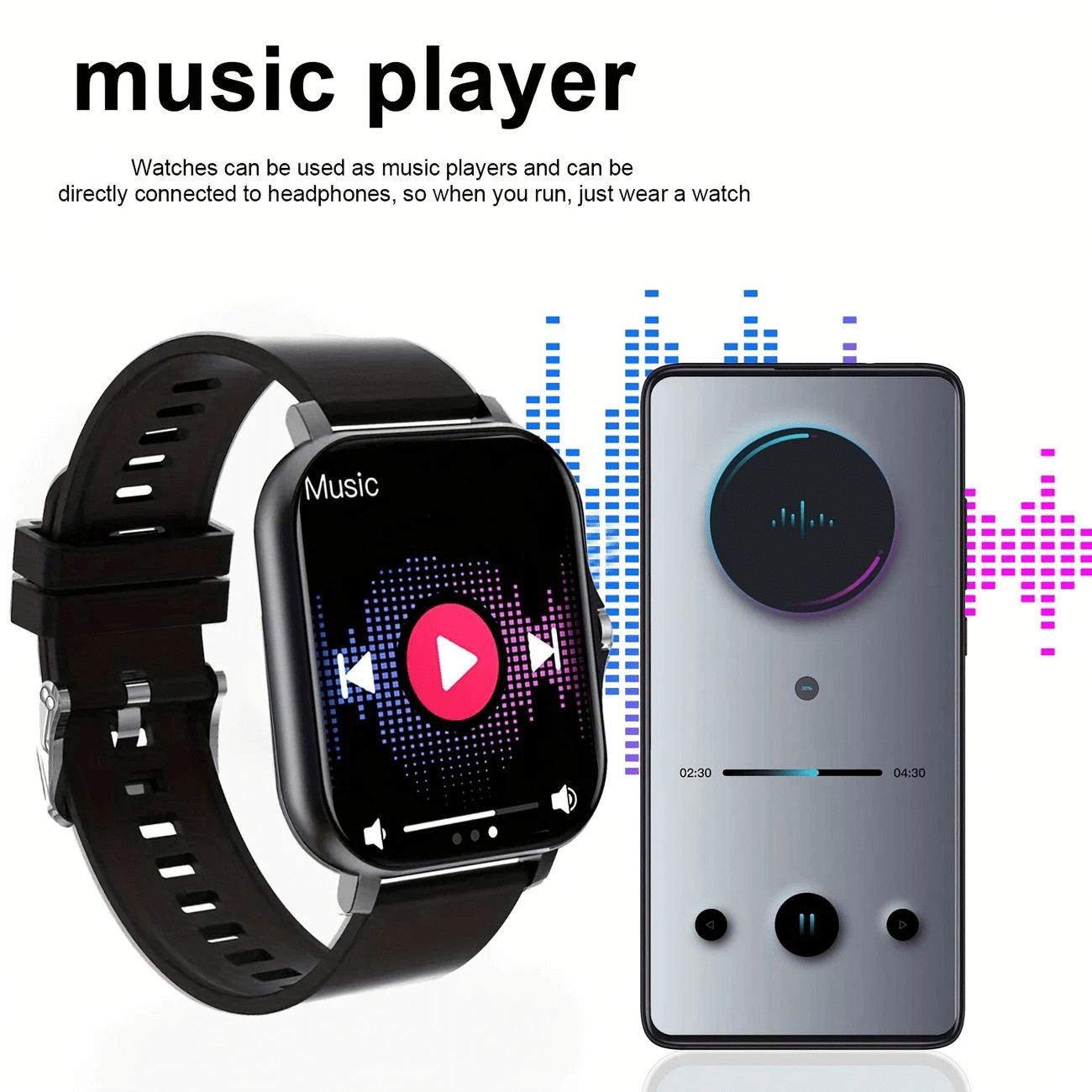 Smart Watch Bluetooth Call SMS Reminder Multi-Sport Mode Gift for Men Women