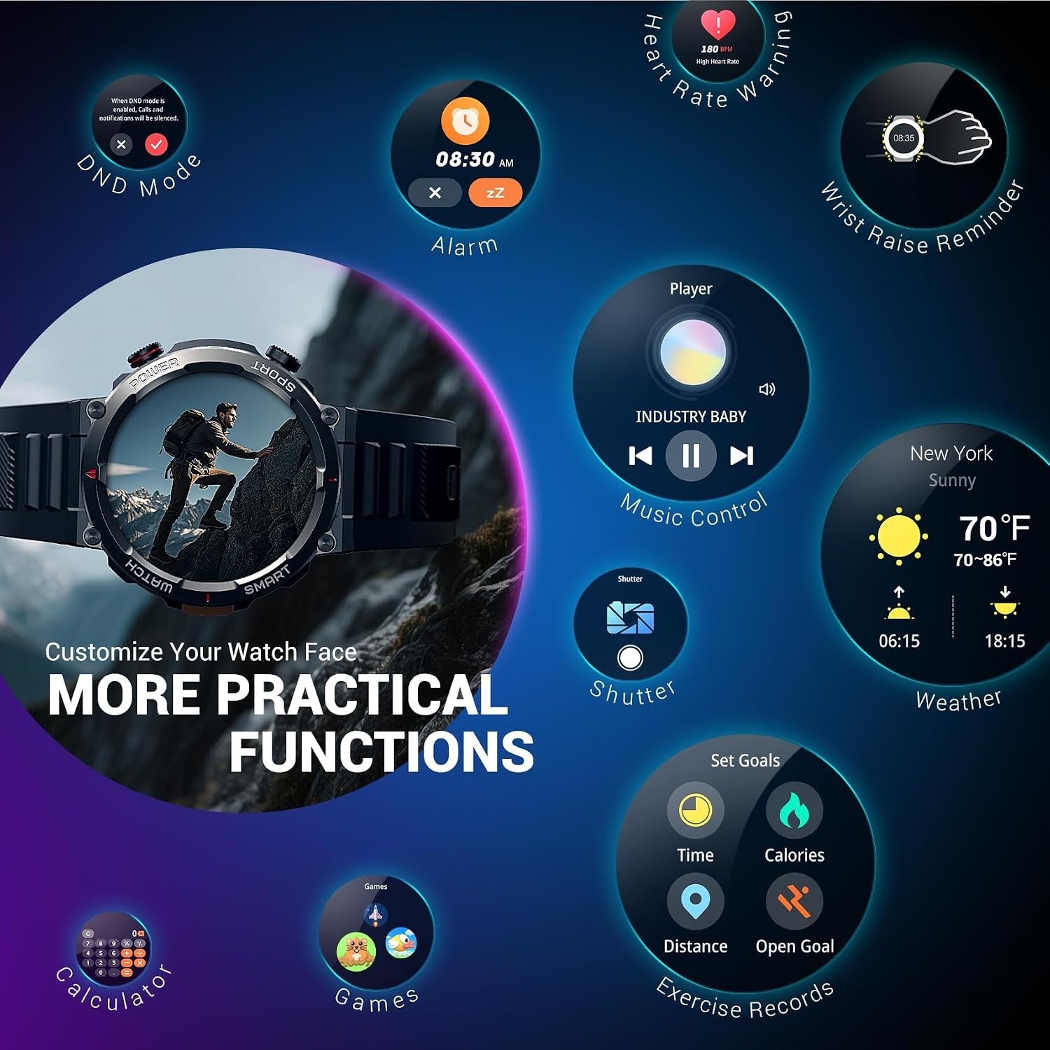 Reloj Inteligente Militar para Hombres (responder/hacer llamadas) Smart Watch US